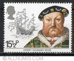 Image #1 of 15 1/2 Pence Henry VIII and Mary Rose