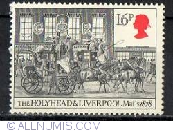 Image #1 of 16 Pence Holyhead and Liverpool Mails leaving London, 1828