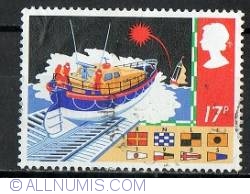 Image #1 of 17 Pence - R.N.L.I. Lifeboat and Signal Flares