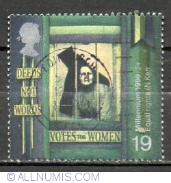 19 Pence - Suffragette behind Prison Window