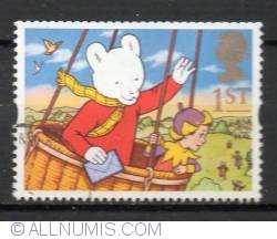 Image #1 of 1st - Rupert Bear Carrying Letter in a Balloon
