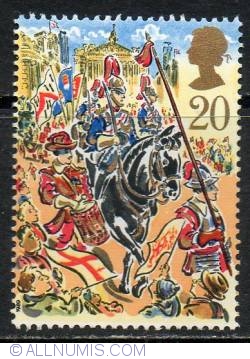 20 Pence - Drummer, cavalrymen and Mansion House