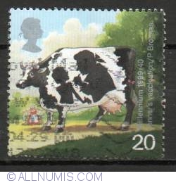 20 Pence - Vaccinating Child (pattern in cows markings)