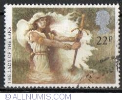 22 Pence - The Lady of the Lake with the sword Excalibur