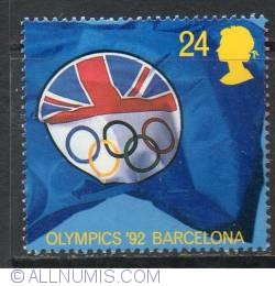 Image #1 of 24 Pence - British Olympic Assoc. Flag