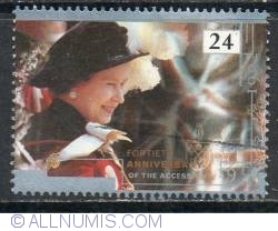 24 Pence - Queen Elizabeth in Garter Robes