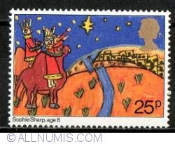 25 Pence Three Kings approaching Bethlehem