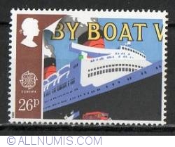 26 Pence - Loading Transatlantic Mail on Liner Queen Elizabeth