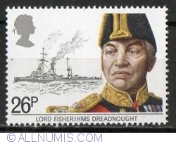 Image #1 of 26 Pence Lord Fisher and HMS Dreadnought