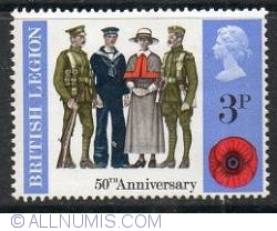 3 Pence 50th Anniversary of The Royal British Legion
