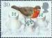 1 : 30 Pence - Robin on Snow-covered Milk Bottles