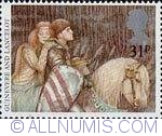 31 Pence - Guinevere and Lancelot fleeing from Camelot