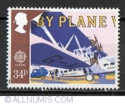 Image #1 of 34 Pence - Imperial Airways Handley Page H.P.45 Horatius and Airmail Van