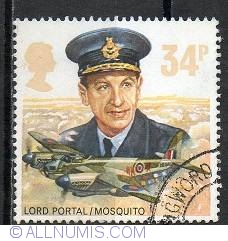 Image #1 of 34 Pence - Lord Portal and De havilland D.H. 98 Mosquito
