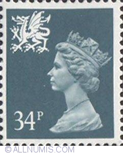 34 Pence - Queen Elizabeth II Wales
