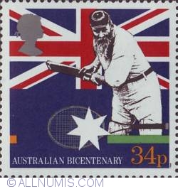 Image #1 of 34 Pence - W.G. Grace (cricketer) and Tennis Racquet