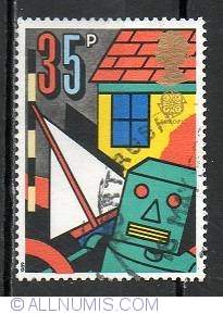 35 Pence - Robot, Boat and Doll's House