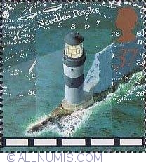 Image #1 of 37 Pence - Needles Rock Lighthouse, Isle of Wight, c 1900