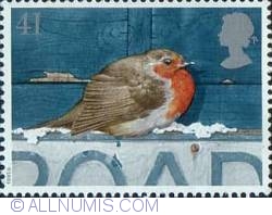 41 Pence - Robin on Road Sign