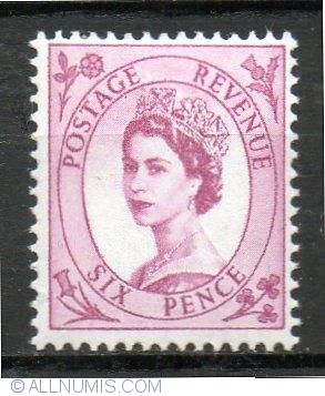 6 Penny Wilding QEII, 1952 - Great Britain - Stamp - 14360