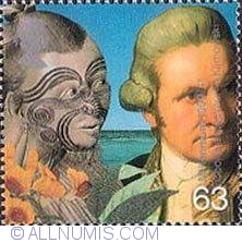 Image #1 of 63 Pence - Captain Cook and Maori