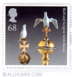 Image #1 of 68 Pence Rod and Sceptre with Doves