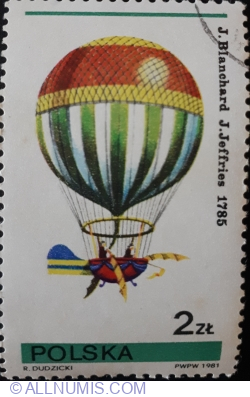 Image #1 of 2 Zloty 1981 - J. Blanchard and J. Jeffries 1785