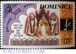 Image #1 of 1/2 Cent 1977 - Queen Enthroned