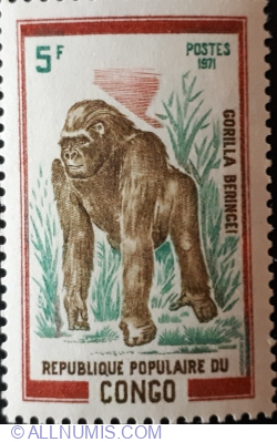 Image #1 of 5 Francs 1972 - Gorilla beringei