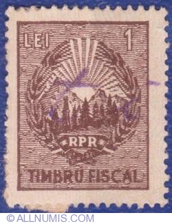Image #1 of 1 Leu 1948 - Fiscal stamp