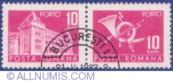 10 Bani 1967 - Porto - Timbru dublu