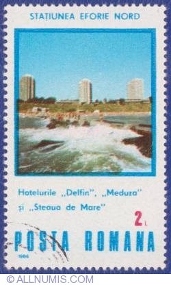 2 Lei - Staţiunea Eforie Nord - Hotelurile Delfin, Meduza şi Steaua de Mare
