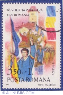 3.50 Lei + 1 Leu - Revoluţia Populară din România  - Braşov
