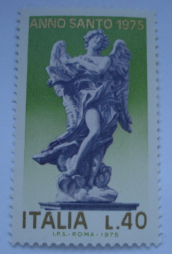 40 Lire 1975 - "Angel with Tablet" by Bernini - Holy Year