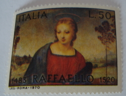 50 Lire 1970 -  "Madonna of the Goldfinch" by Raphael