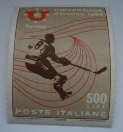 500 Lire 1966 - Ice Hockey Player