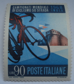 90 Lire 1968 - Racing Bike and Imola Castle