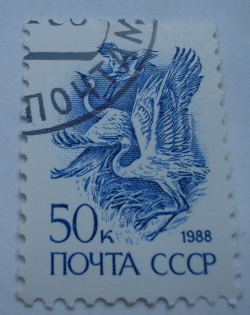 Image #1 of 50 Kopeks 1988 - Great White Egret (Ardea alba)