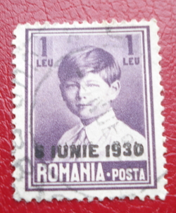 1 Leu 1930 - Michael I of Romania (*1921) - overprinted