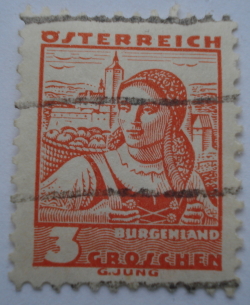 Image #1 of 3 Groschen - Soția fermierilor în drum spre piață, Burgenland