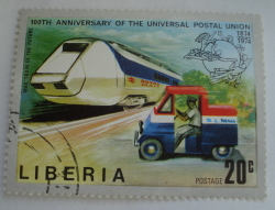 Image #1 of 20 Centi 1974 - Tren poștal futurist și camion de poștă