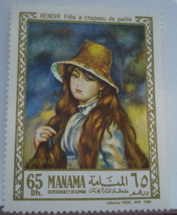 Image #1 of 65 Dirham - Girl in a Straw Hat, by Renoir