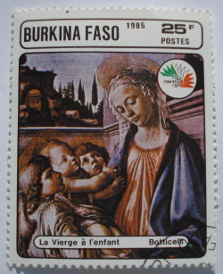 Image #1 of 25 Francs 1985 - "The virgin with the child" by Botticelli