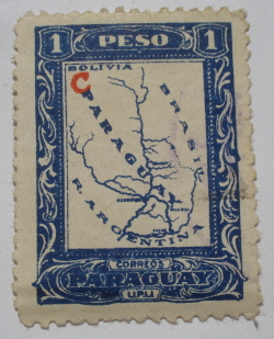 1 Peso - Map of Paraguay