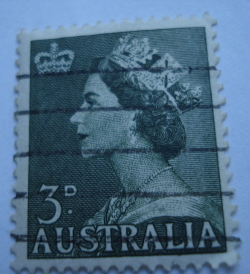 Image #1 of 3 Pence 1953 - Queen Elizabeth II