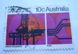 10 Cents 1970 - Oil Rig, Oil and Natural Gas Pipelines