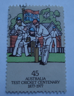 Image #1 of 45 Cents 1977 - Australia Test Cricket- Batsman and Keeper