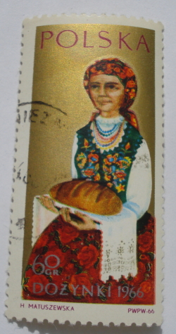 60 Grosz 1966 - Femeie ținând pâine
