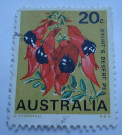 20 Cents 1968 - Sturt's Desert Pea (Swainsona formosa), South Australia