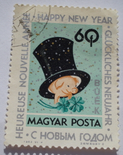 60 Filler 1962 - Top hat, pig and clover
